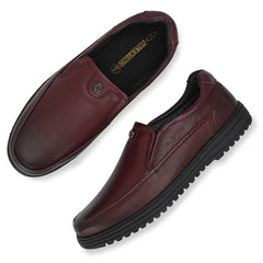 Men Premium Leather Bordo Slip-On Formal Shoes (Fit-02)