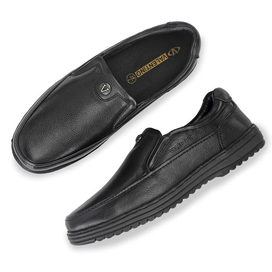 Men Premium Leather Black Slip-On Formal Shoes (Fit-02)