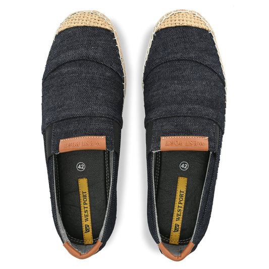 DONEAR-21 MEN BLACK CASUAL SLIP ON