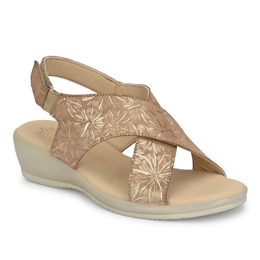 Women Premium Leather Nude Color Sandals (W-Rieca-61-Nude)