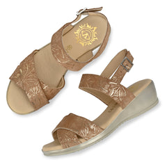 Women Premium Leather Nude Color Sandals (W-Rieca-71-Nude)