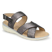 Women Premium Leather Foil 14 Puter Sandals (W-HR-Tempe-55-Foil14Puter)