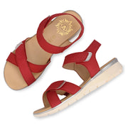 Women Premium Leather Red Sandals (W-HR-Tempe-65-Red)