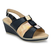 Women Premium Leather Blue Sandals (W-HR-Reno-51-Blue)