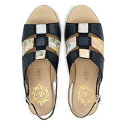 Women Premium Leather Blue Sandals (W-HR-Reno-51-Blue)