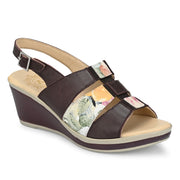 Women Premium Leather Bordo Metallic Sandals (W-HR-Reno-51-Bordo/Metallic)