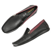 Men Premium Leather Black Slip On Loafer (V-Class-31-Black)