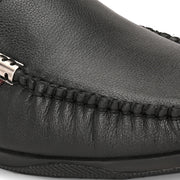 Men Premium Leather Black Slip On Loafer (V-Class-31-Black)