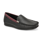 Men Premium Leather Black Slip On Loafer (V-Class-31-Black)