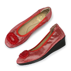 Women Premium Leather Red Bellies (W-Jacqueliene-01-Red)