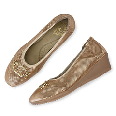 Women Premium Leather Gold Bellies (W-Jacqueliene-11-Gold)