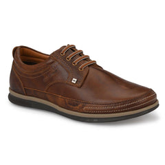 Men Premium Leather Casual Derby Shoes (Danial-51-TanWood)