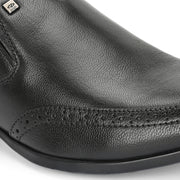 Men Premium Leather Black Slip-On Formal Shoes (Reform-21-Black)