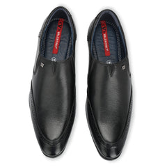 Men Premium Leather Black Slip-On Formal Shoes (Ramky-21)