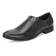 Men Premium Leather Black Slip-On Formal Shoes (Reform-21-Black)