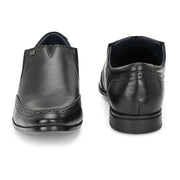 Men Premium Leather Black Slip-On Formal Shoes (Reform-21-Black)
