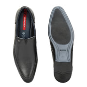 Men Premium Leather Black Slip-On Formal Shoes (Reform-21-Black)