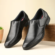 Men Premium Leather Black Slip-On Formal Shoes (Reform-21-Black)