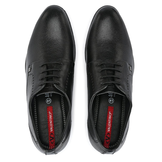 FLIGHT-55 MEN LEATHER BLACK FORMAL LACE UP DERBY