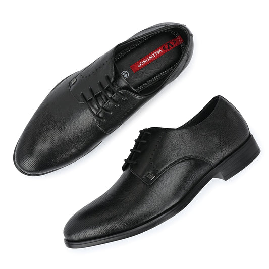 FLIGHT-55 MEN LEATHER BLACK FORMAL LACE UP DERBY