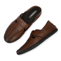 Men Premium Leather Mocca Slip-On Formal Shoes (Rome-35)