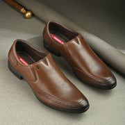 Men Premium Leather Mocca Slip-On Formal Shoes (Reform-21-Mocca)