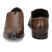 Men Premium Leather Mocca Slip-On Formal Shoes (Reform-21-Mocca)