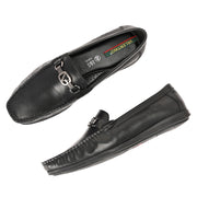 Men Premium Leather Black Slip On Loafer (V-Class-11-Black)