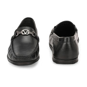 Men Premium Leather Black Slip On Loafer (V-Class-11-Black)
