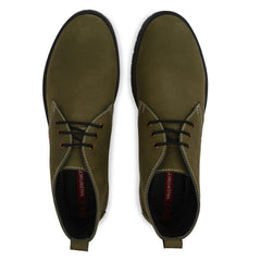 Men Premium Leather Olive Chukka Boot (World-83)