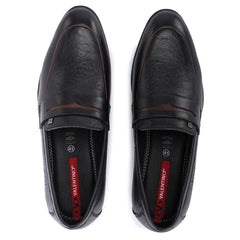 FLIGHT-01 MEN LEATHER BLACK CASUAL SLIP ON