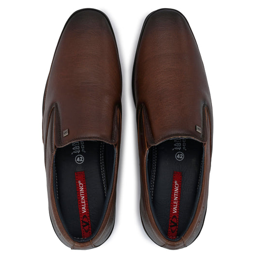 PORT-02 MEN LEATHER BROWN FORMAL SLIP ON MOCCASSINS