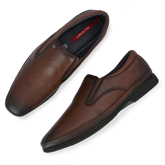 PORT-02 MEN LEATHER BROWN FORMAL SLIP ON MOCCASSINS