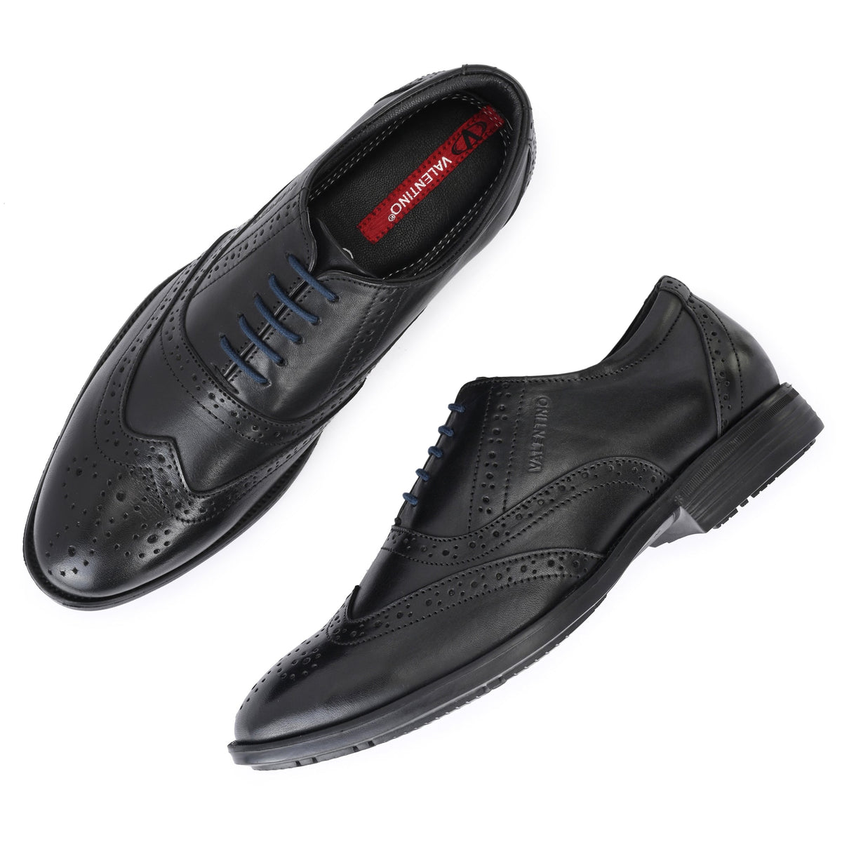 Men Premium Leather Black Lace-Up Formal Derby Shoes (Exicom-70)