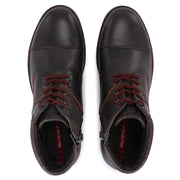 Men Premium Leather Grey Side Zipper & Lace-Up Boot (Global-80-Grey)