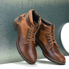 WORLD-81 TAN MEN LEATHER ZIP BOOT