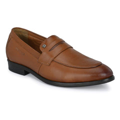 Men Premium Leather Tan Slip-On Formal Shoes (Flight-01)