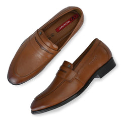 Men Premium Leather Tan Slip-On Formal Shoes (Flight-01)