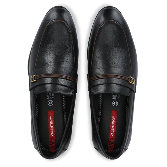 FLIGHT-06 MEN LEATHER BLACK CASUAL SLIP ON