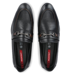 Men Premium Leather Black Slip-On Formal Shoes (Flight-10)