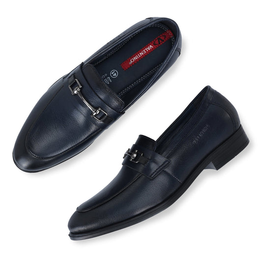 FLIGHT-10 MEN LEATHER BLUE CASUAL SLIP ON