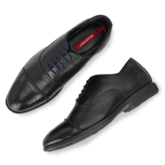 EXICOM-65 MEN LEATHER BLACK FORMAL LACE UP DERBY