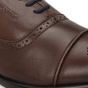 Men Premium Leather Brown Lace-Up Formal Derby Shoes (Cosmo-65-Brown)