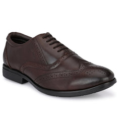 Men Premium Leather Brown Lace-Up Formal Derby Shoes (Exicom-70)