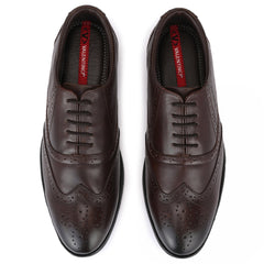 Men Premium Leather Brown Lace-Up Formal Derby Shoes (Exicom-70)