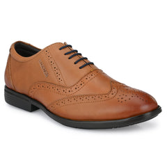 Men Premium Leather Tan Lace-Up Formal Derby Shoes (Exicom-70)