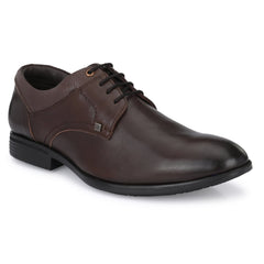 Men Premium Leather Brown Lace-Up Formal Derby Shoes (Exicom-55)