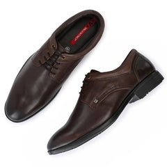 Men Premium Leather Brown Lace-Up Formal Derby Shoes (Exicom-55)