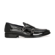 Men Premium Leather Black Monk Strap Partywear Shoes (Update-76-Black)