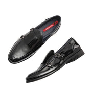 Men Premium Leather Black Monk Strap Partywear Shoes (Update-76-Black)